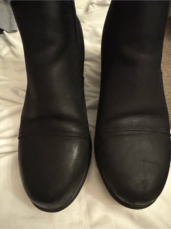 Sorel Shoes - Sorel Black Leather Ankle Booties with Cap Toe